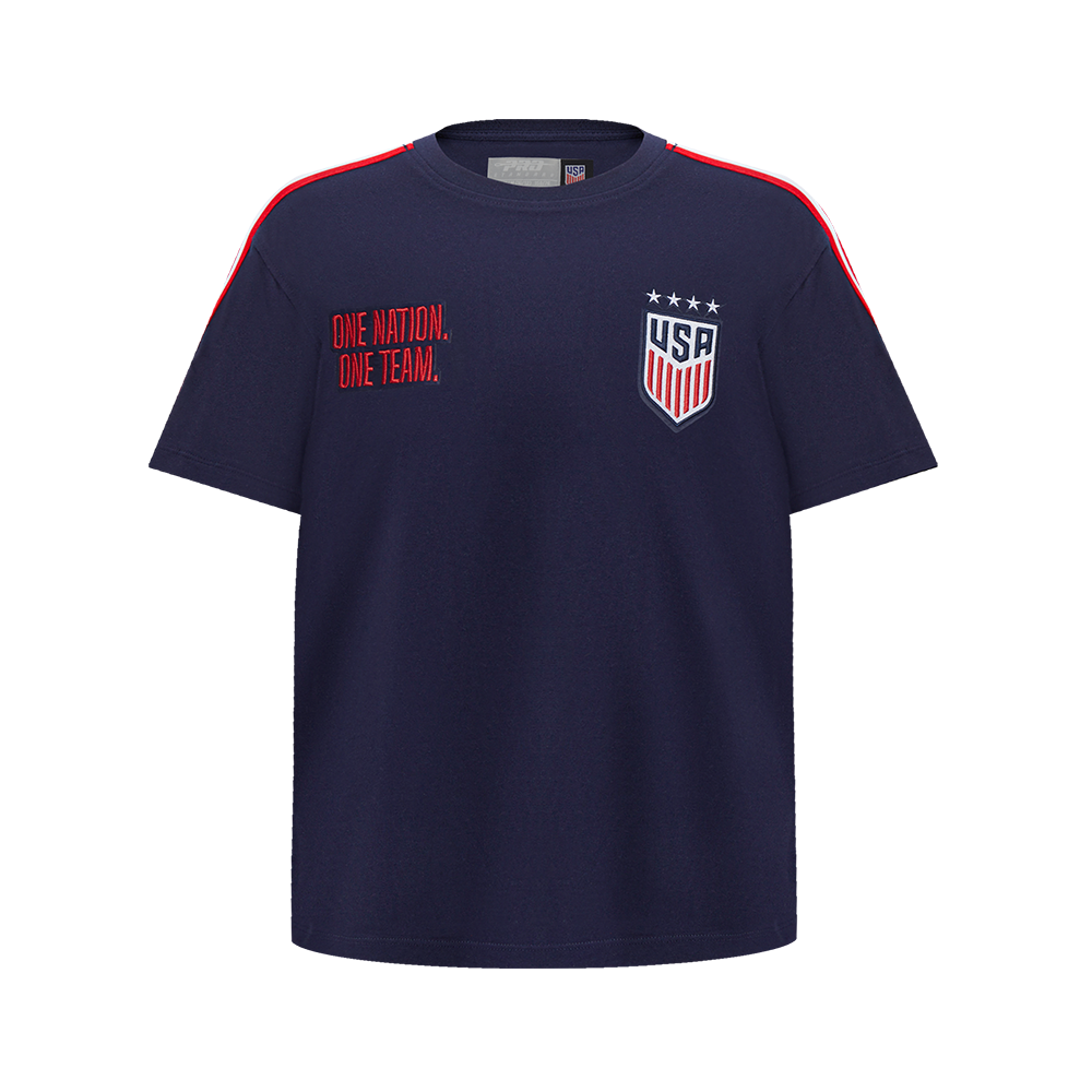 Pro Standard Big Kids' US Soccer Team Classic Chenille Navy/Red Short Sleeve Tee
